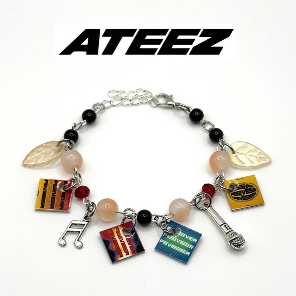 Ateez Mini K-Pop Album Charm Bracelet | Concert Outfit Accessories